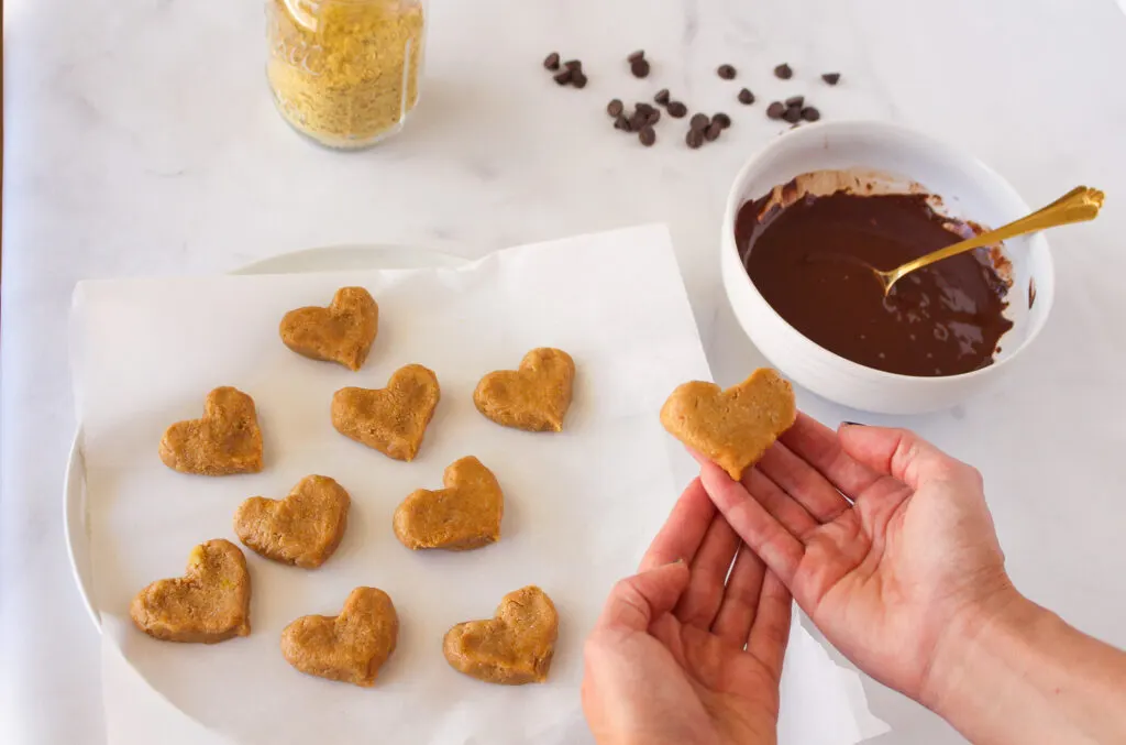 Homemade Copycat Reese's Hearts (gluten-free and vegan) recipe