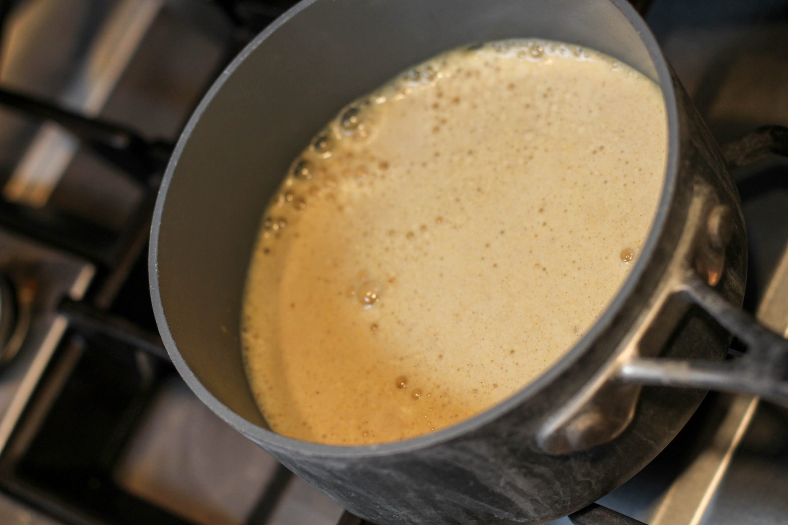 turmeric tea in the making