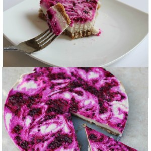 Homemade raw pitaya cheesecake