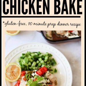 A delicious and healthy Mediterranean chicken bake. It only takes 10 minutes to prep! Perfect for getting out of the chicken rut. fitnessista.com