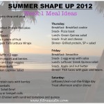 Summer Shape Up week 1 meal ideas